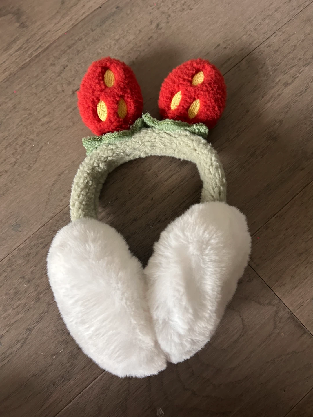 Fuzzy Strawberry Earmuffs