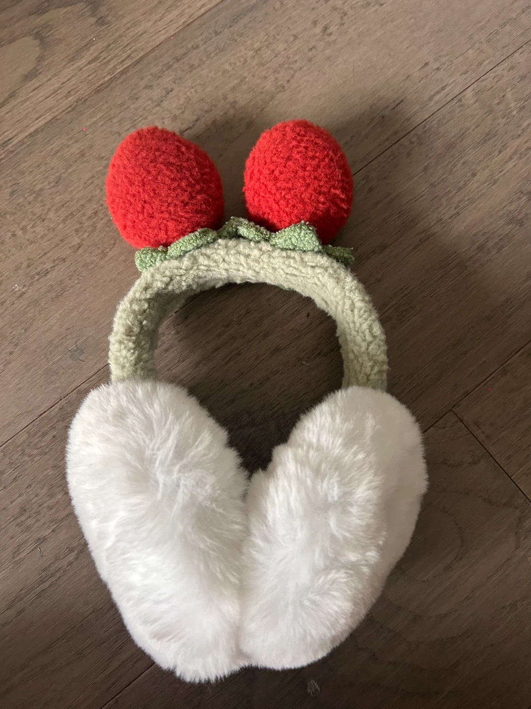 Fuzzy Strawberry Earmuffs - photo 2