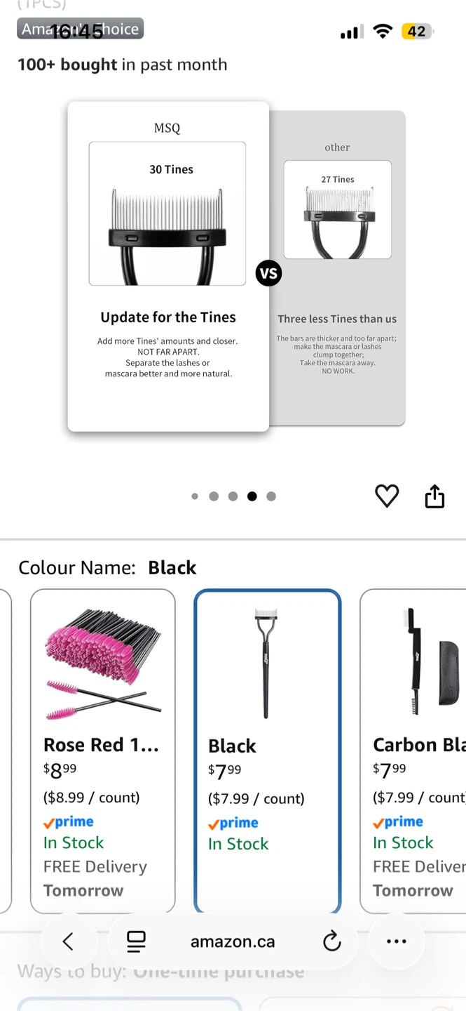 MSQ Black Eyelash Comb NEW - photo 2