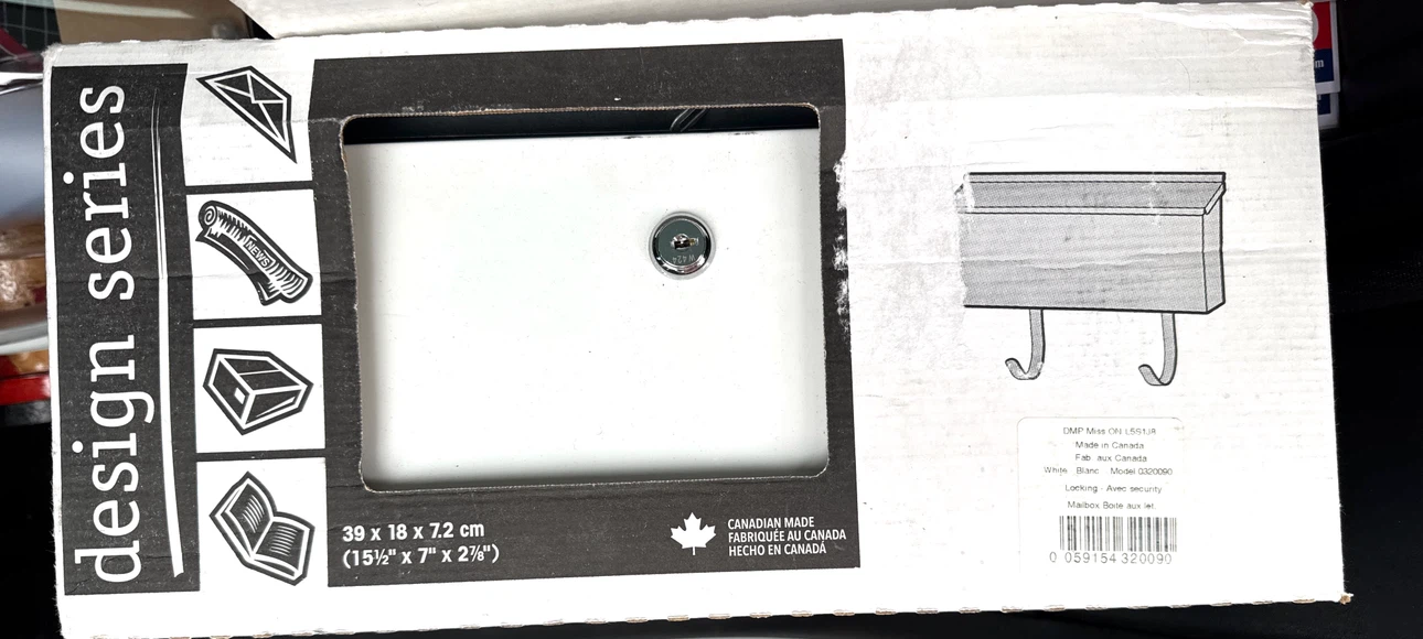 White Mailbox Box with Lock