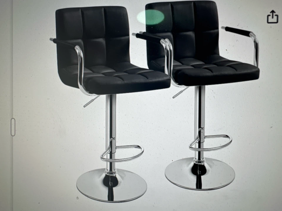 Set of 2 Black Bar Stools