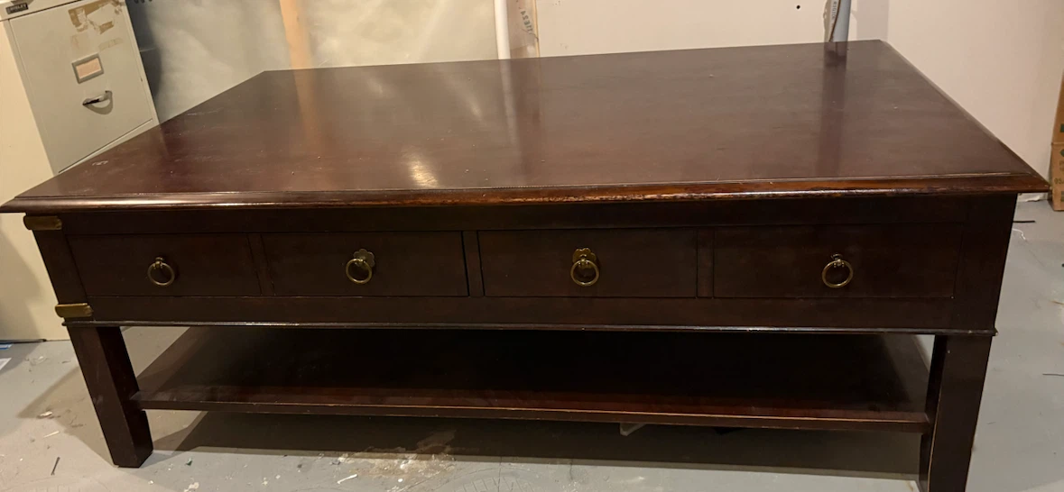Large Dark Wood Coffee Table