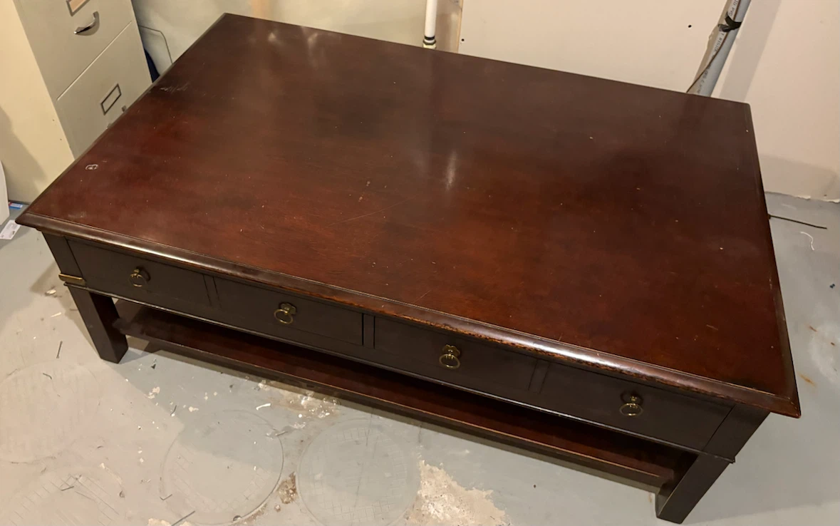 Large Dark Wood Coffee Table - photo 2