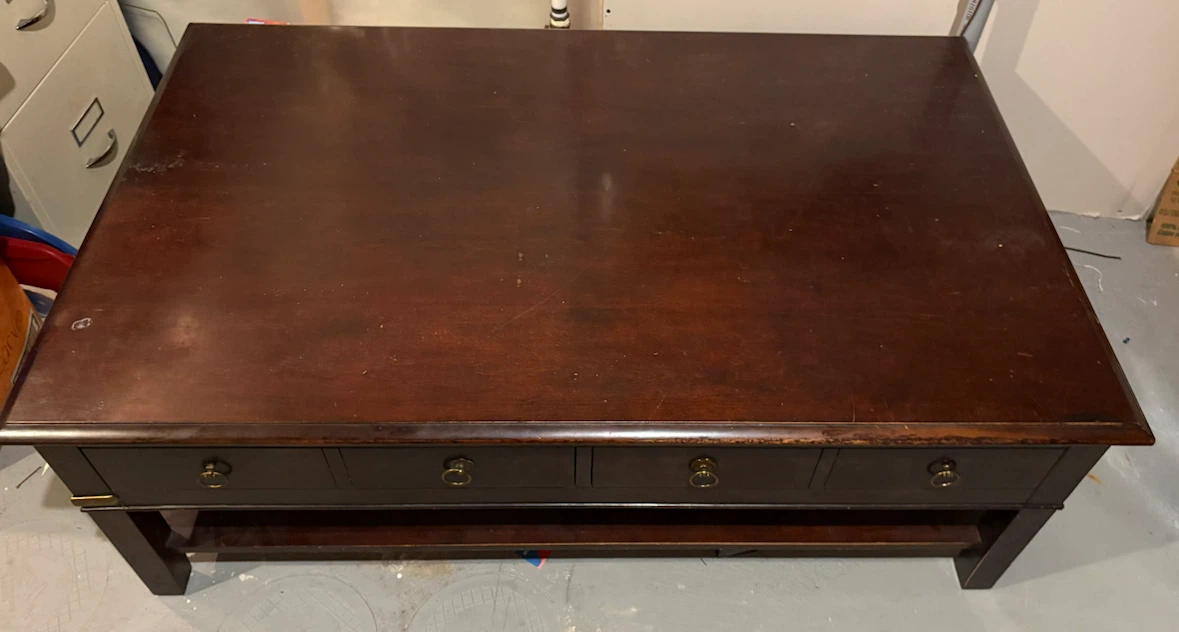 Large Dark Wood Coffee Table - photo 3