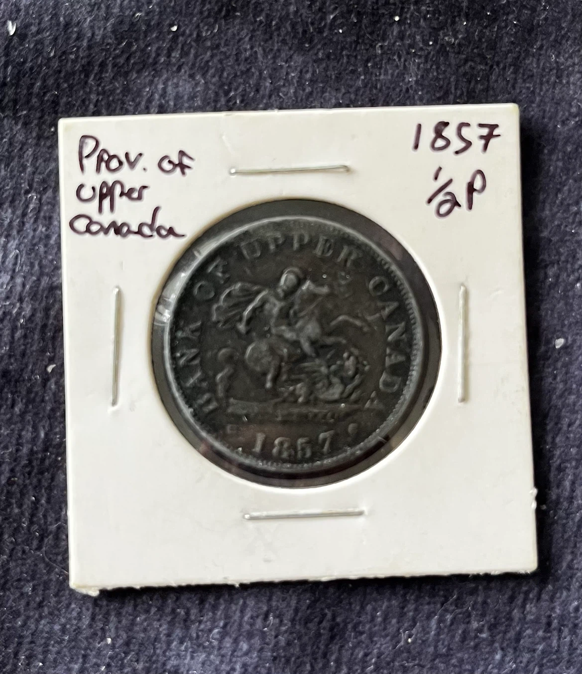 1857 Bank of Upper Canada 1/2 Penny Token - photo 5