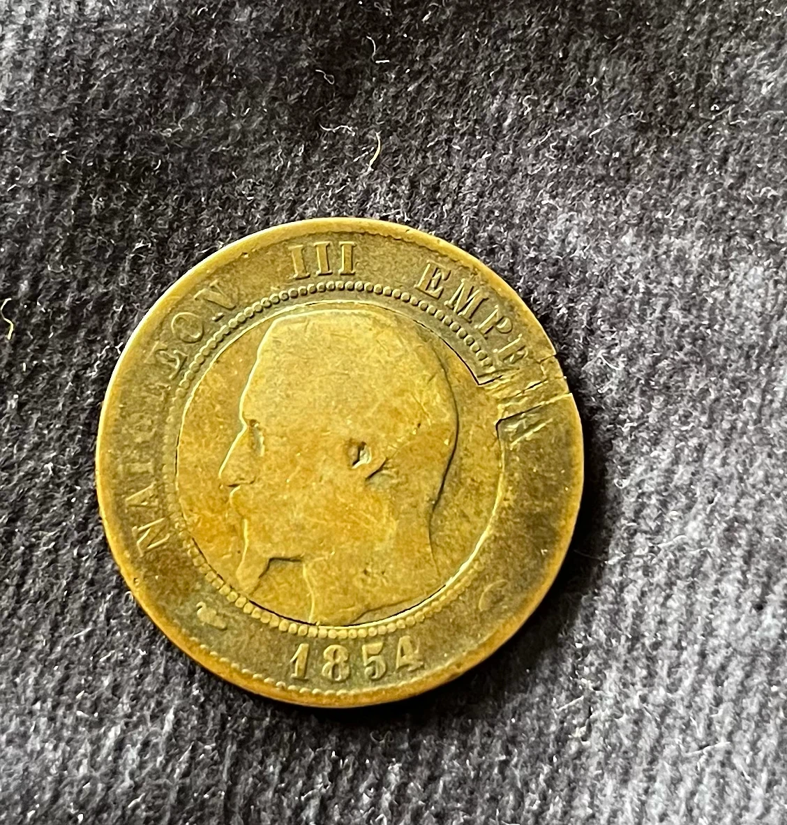 Antique 1852 French 5 Franc Coin - photo 2