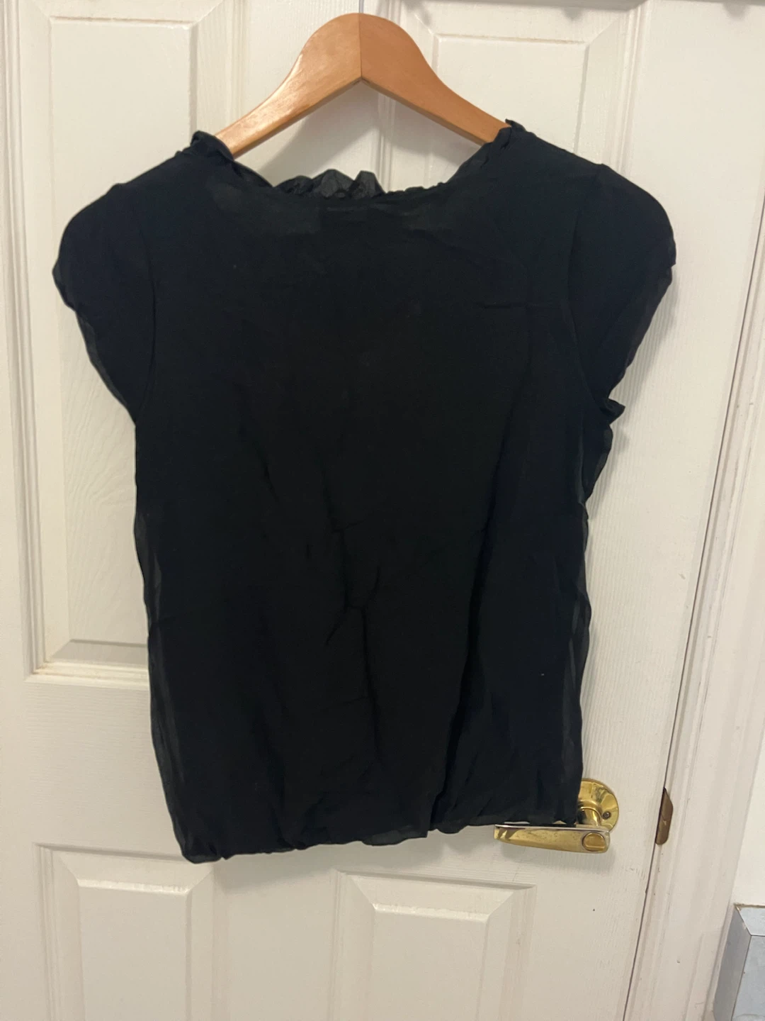 Club Monaco Black Ruffle Neck Top XS/TP - photo 3