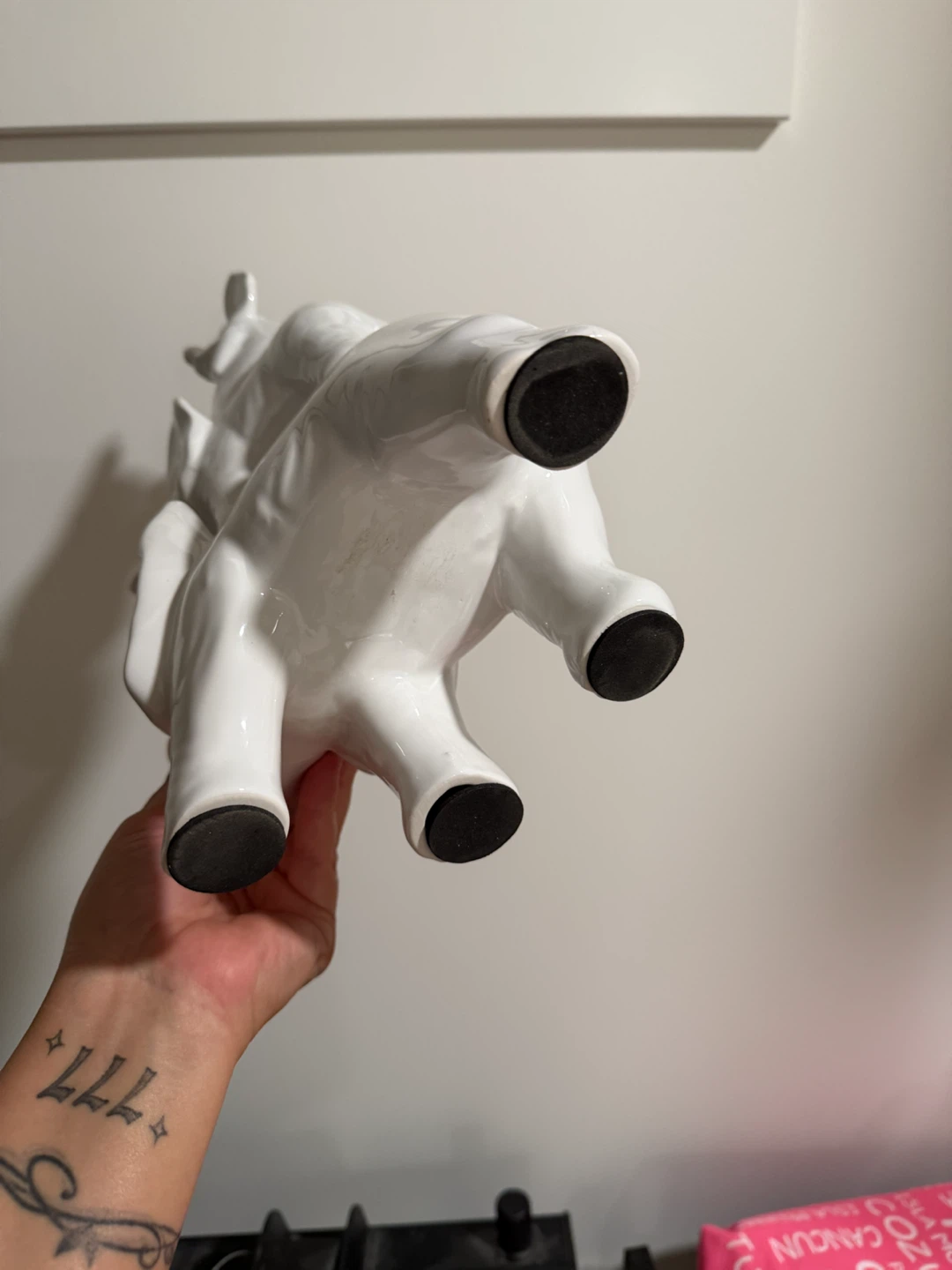 White Ceramic Stacking Elephants Decor - photo 3