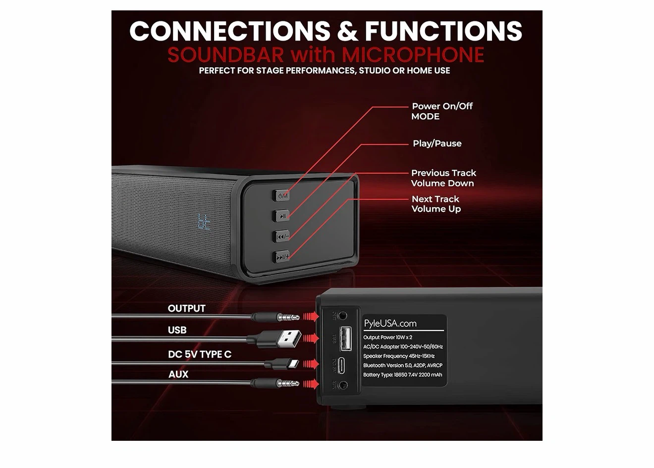 Pyle Soundbar with 2 Microphones - photo 4