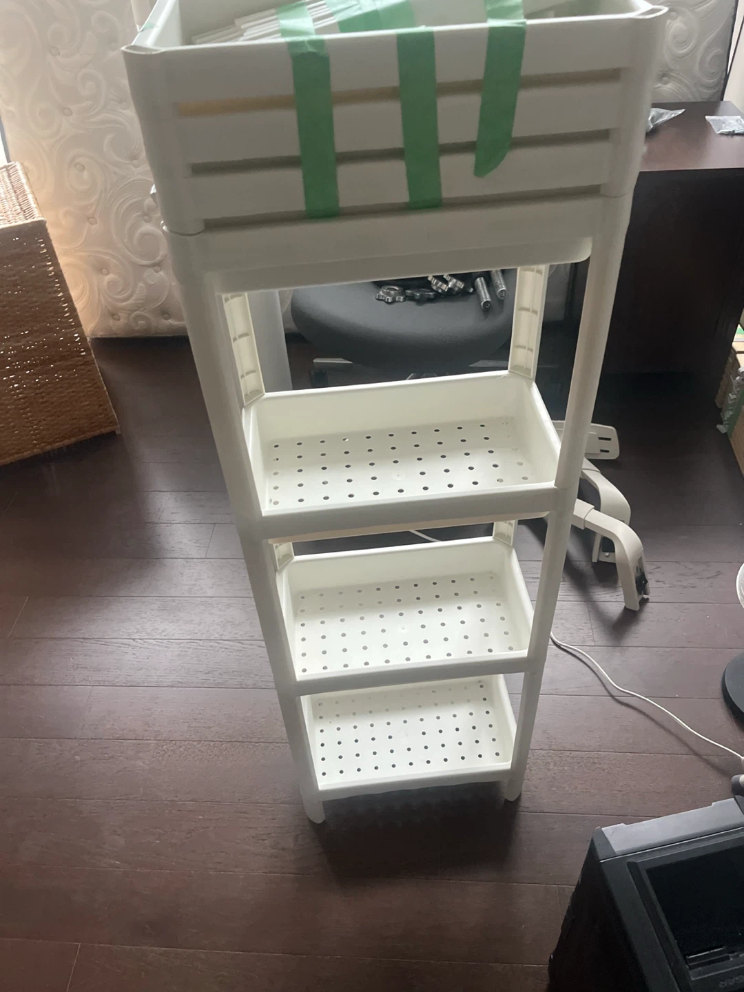 White 4-Tier Rolling Storage Cart