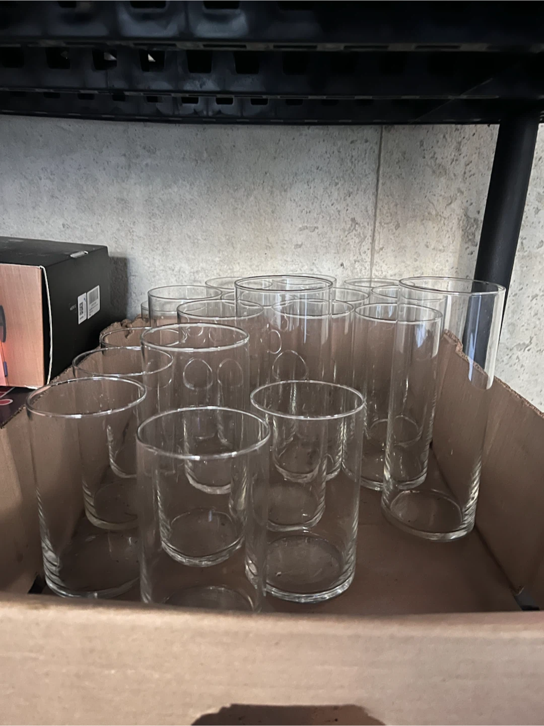Set of 12 Clear Glass Tumbler Glasses