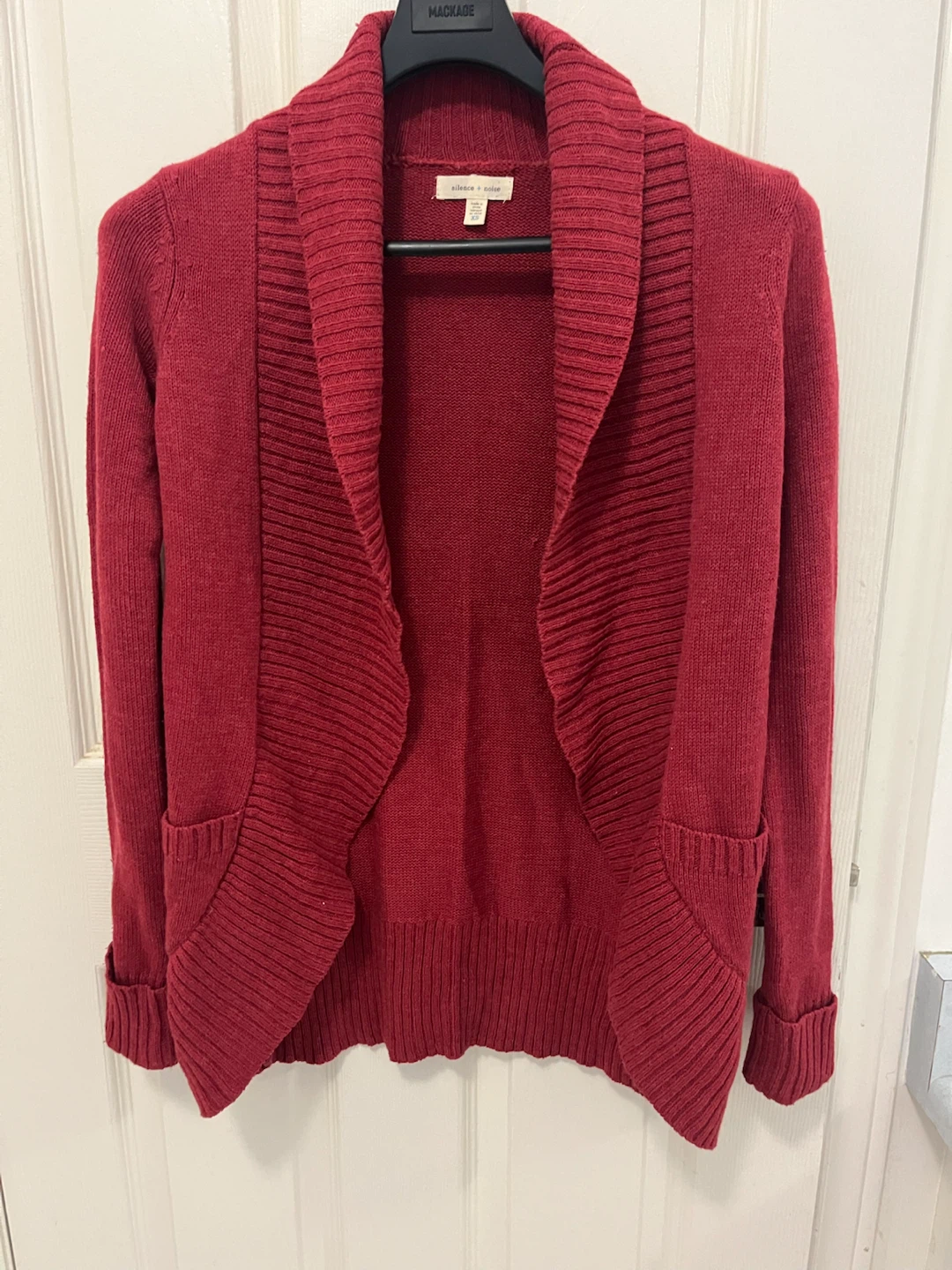 Silence + Noise Red Cardigan XS