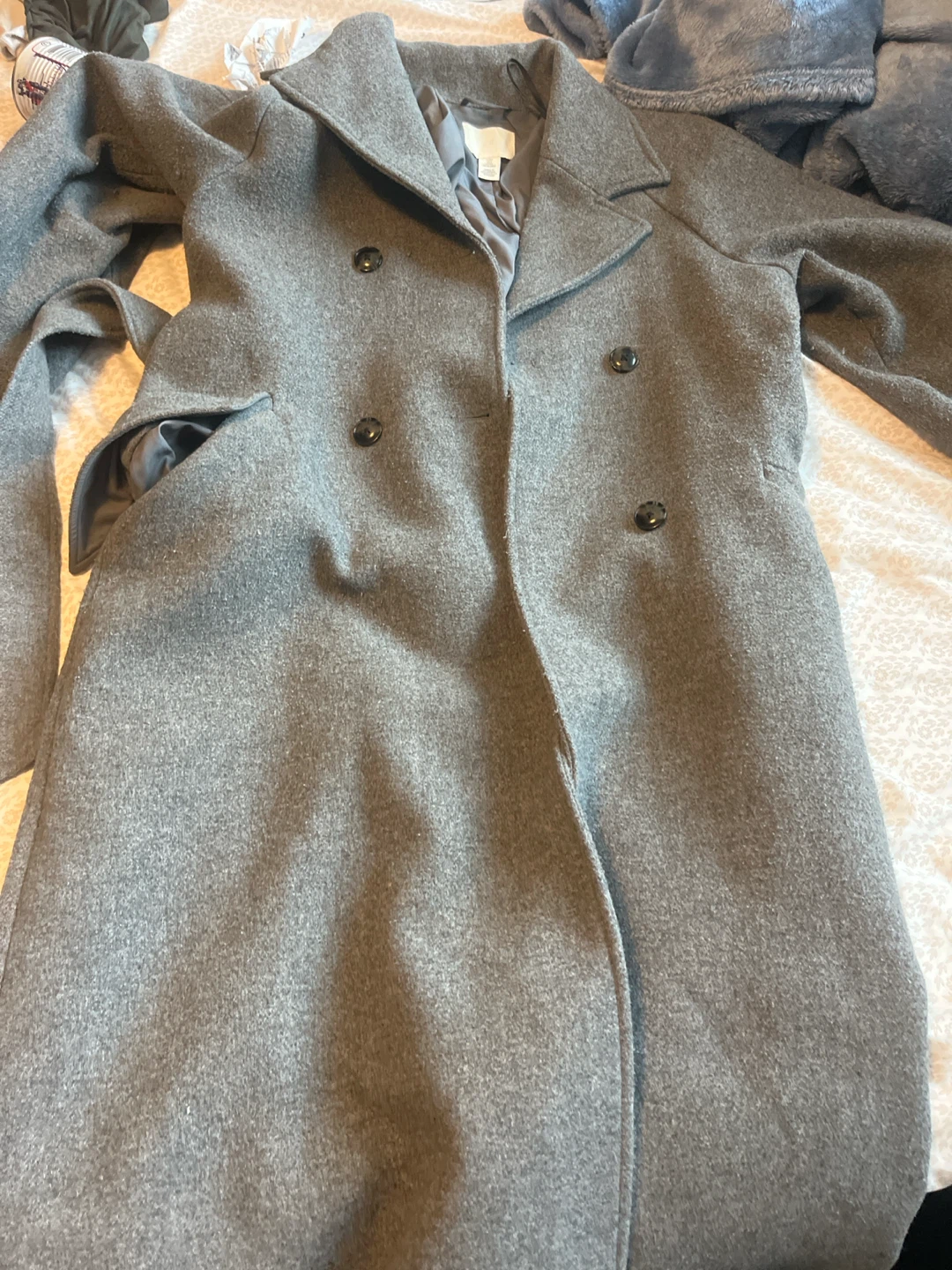 H&M Double Breasted Grey Coat