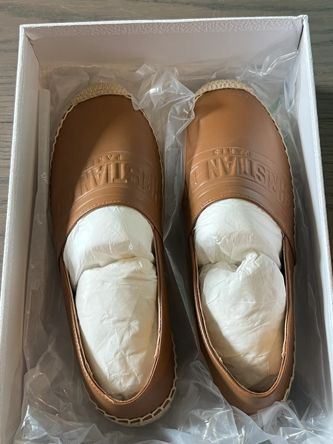 Dior Brown Leather Espadrille Flats