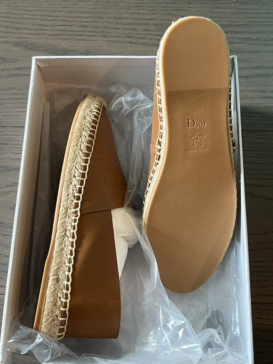 Dior Brown Leather Espadrille Flats - photo 2