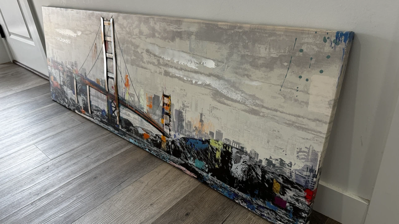 Abstract Golden Gate Bridge Canvas Wall Art - photo 4