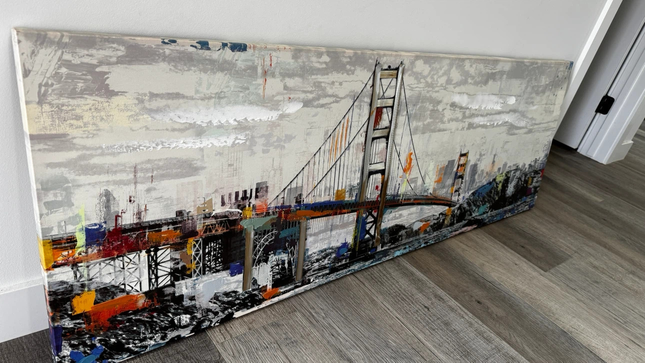 Abstract Golden Gate Bridge Canvas Wall Art - photo 5