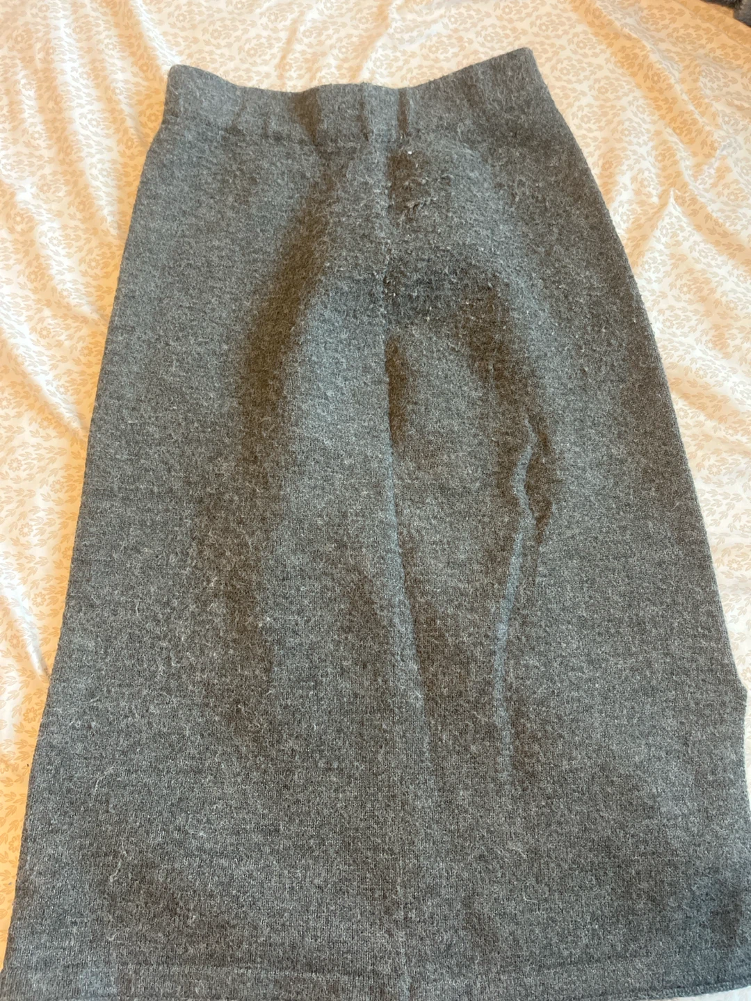 Grey Knit Midi Skirt