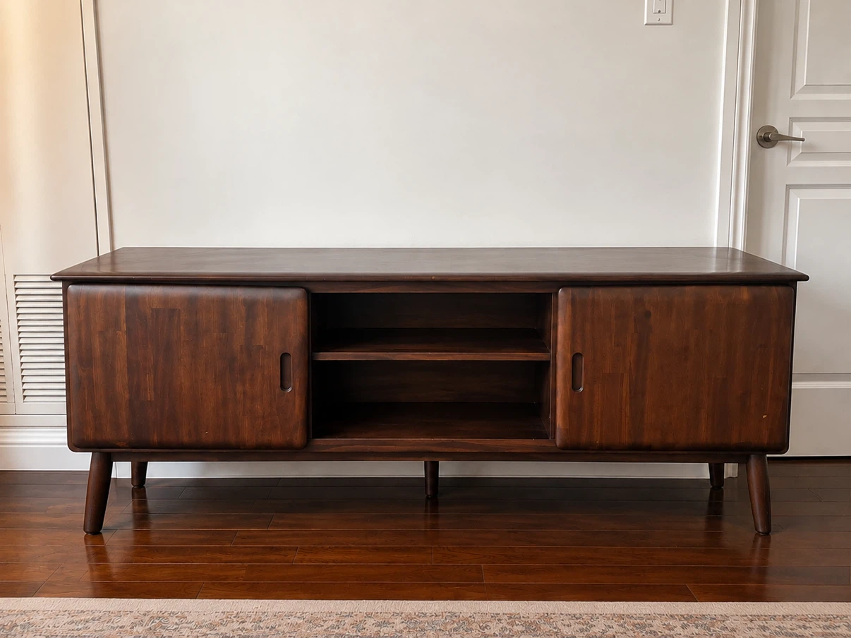 Mid-Century Modern TV Stand with two Doors