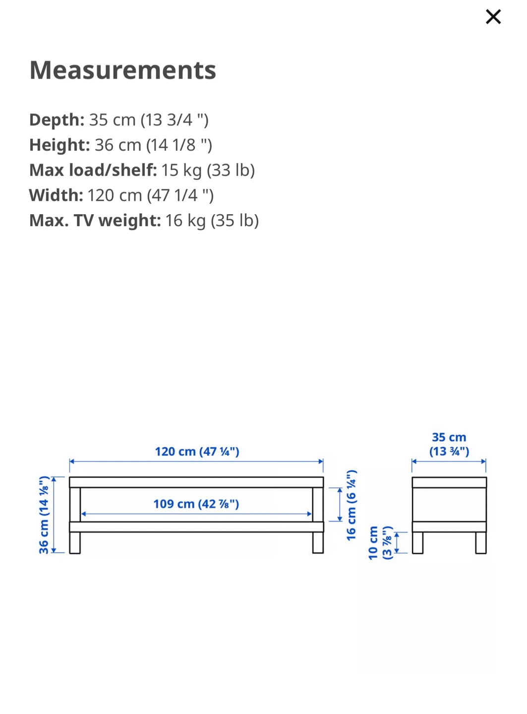 Black IKEA TV Stand Entertainment Unit - photo 2