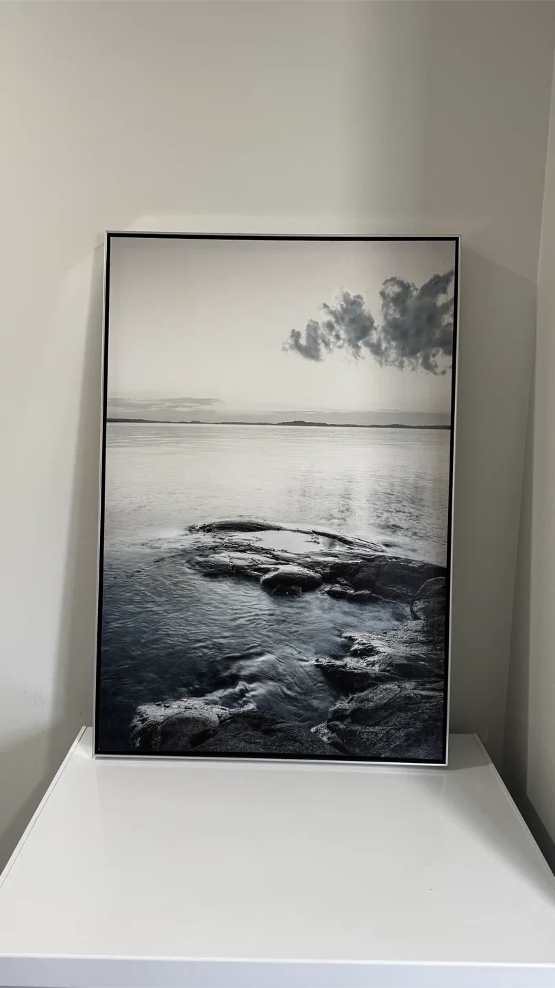 Framed Black and White Seascape Wall Art
