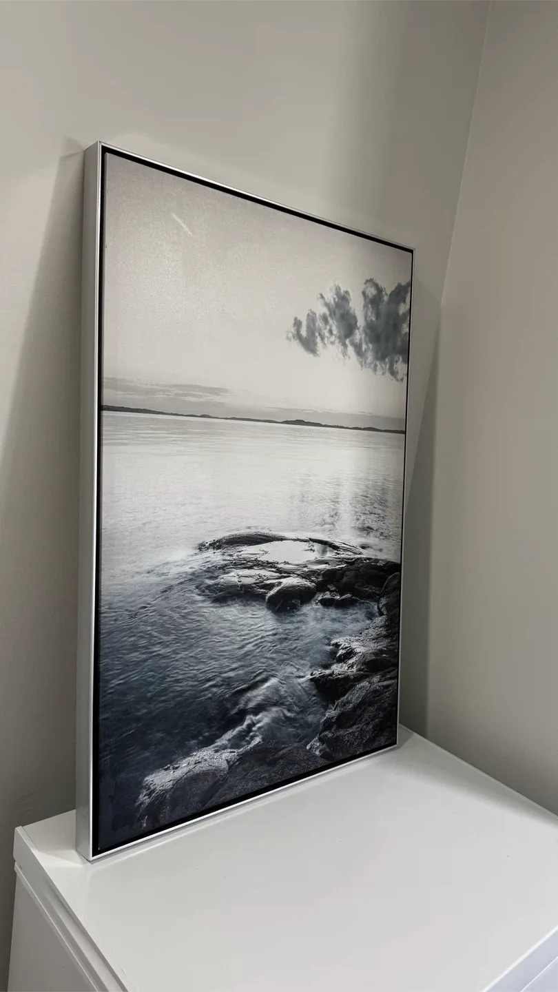 Framed Black and White Seascape Wall Art - photo 2