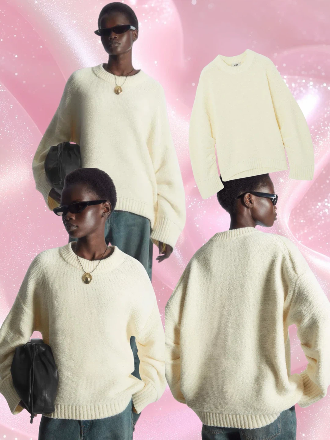 COS Cream Oversized Knit Sweater