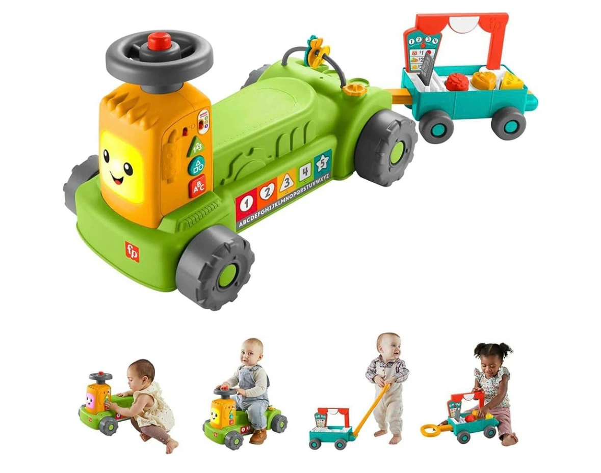 Fisher Price 4-in-1 tractor ride on with pull wagon