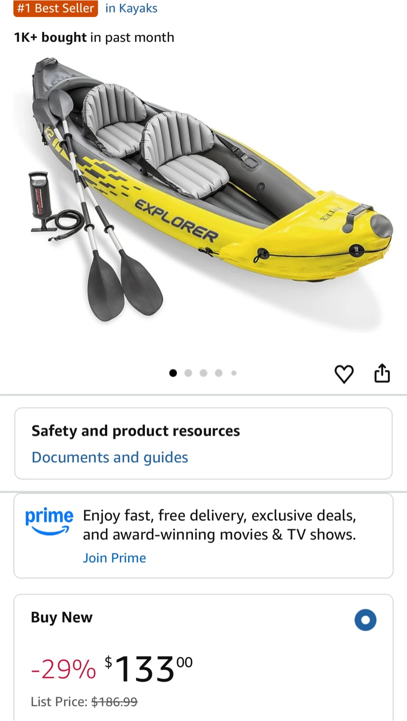 2-person Inflatable Kayak, used once only