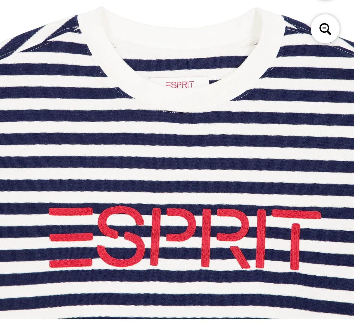 ESPRIT Women’s Striped Fleece Embroidered Logo Sweatshirt NWT
