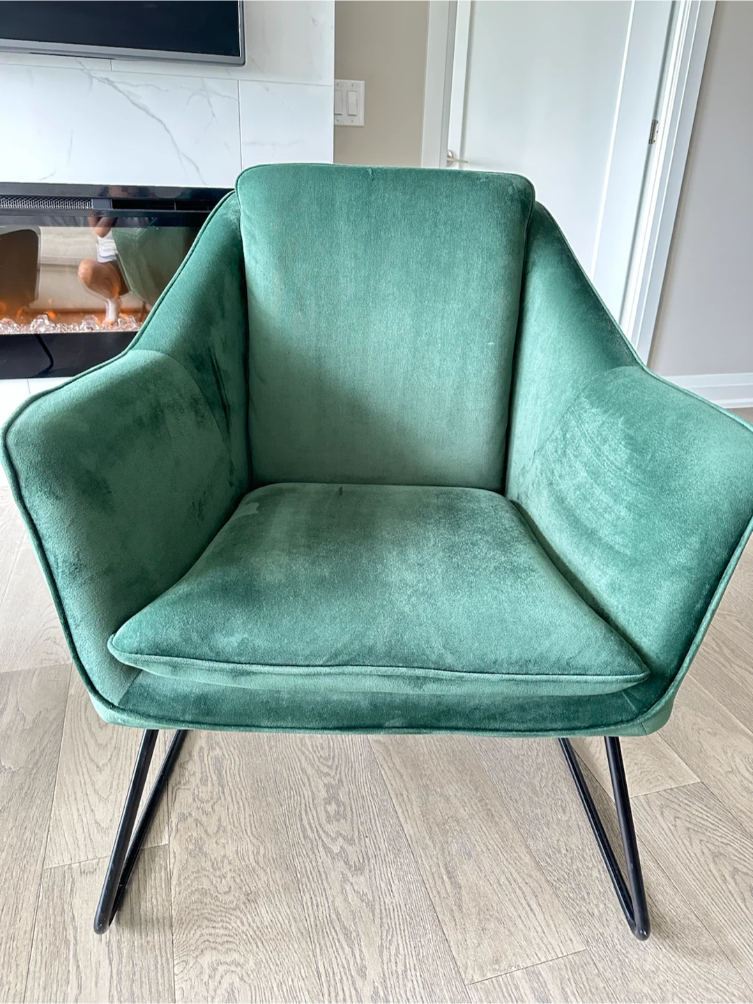 Pair chairs - Soft velvet-look polyester upholstery.