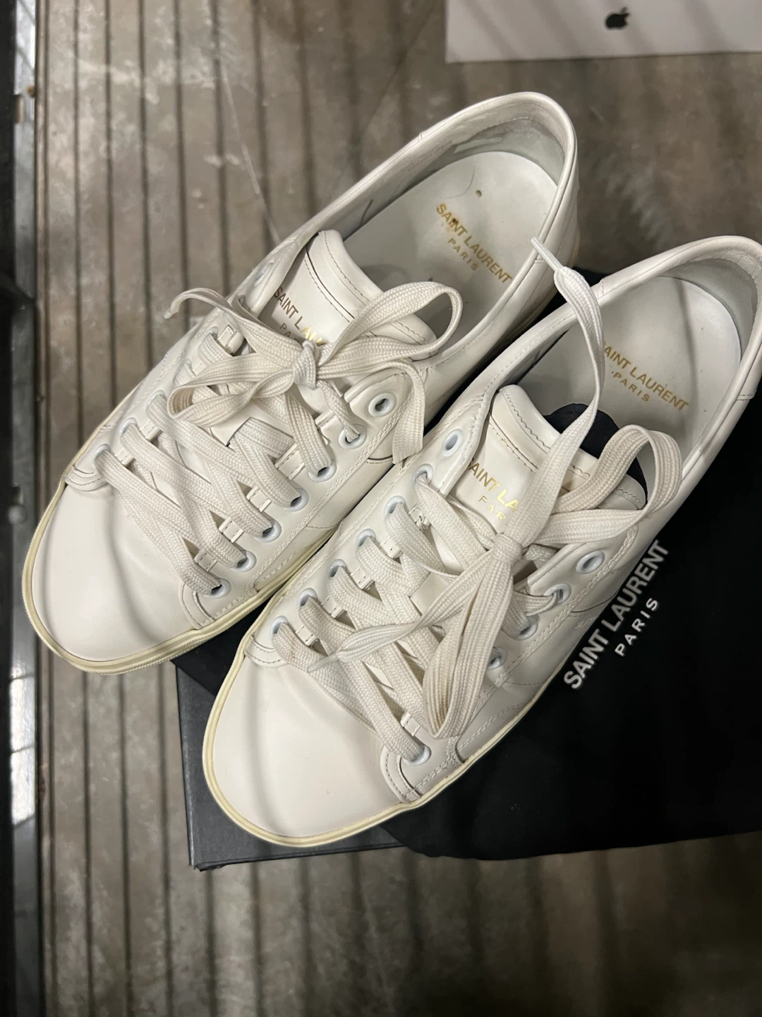 Saint Laurent Paris SL39 White Leather Sneakers - photo 2