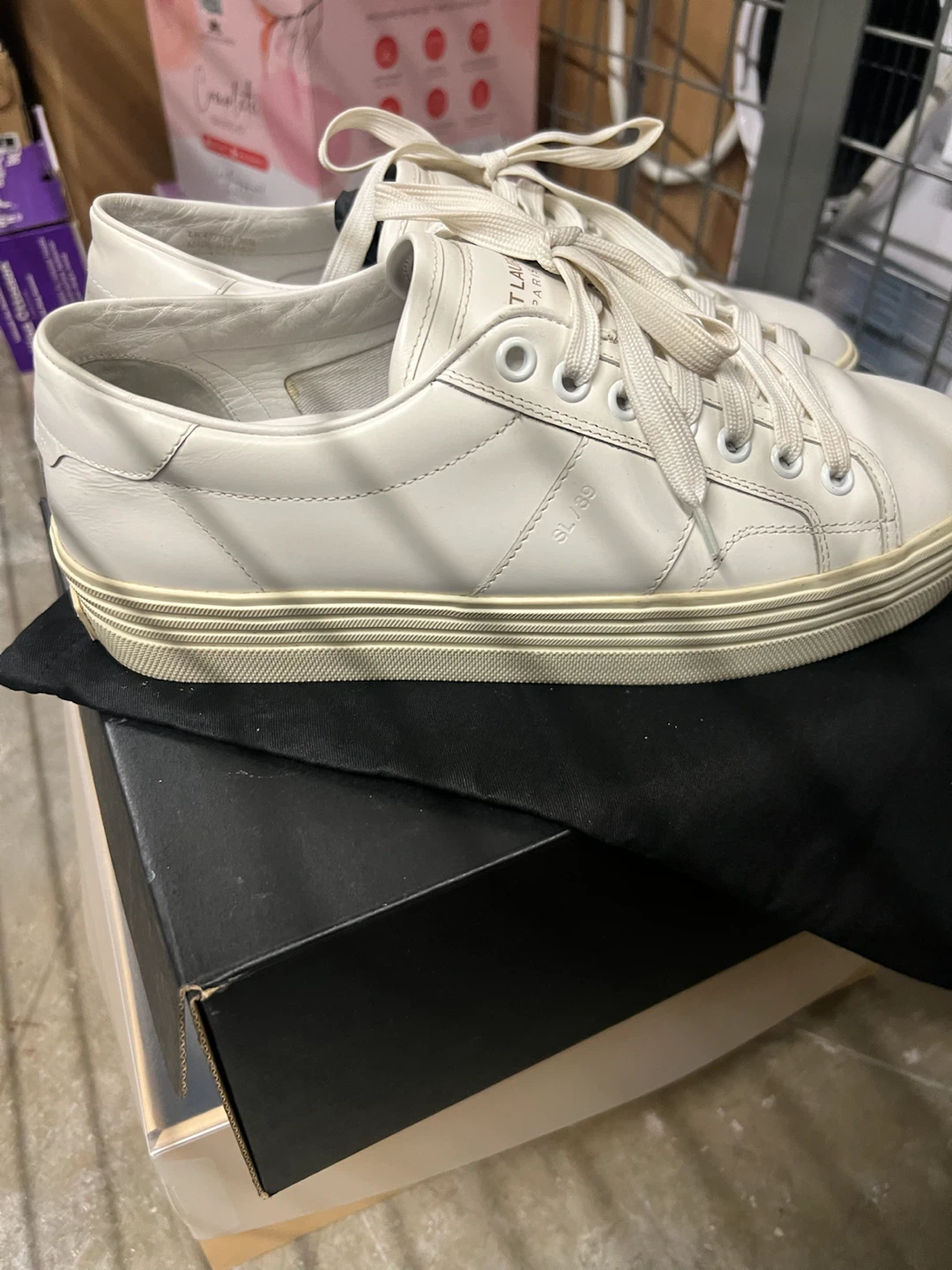 Saint Laurent Paris SL39 White Leather Sneakers - photo 3
