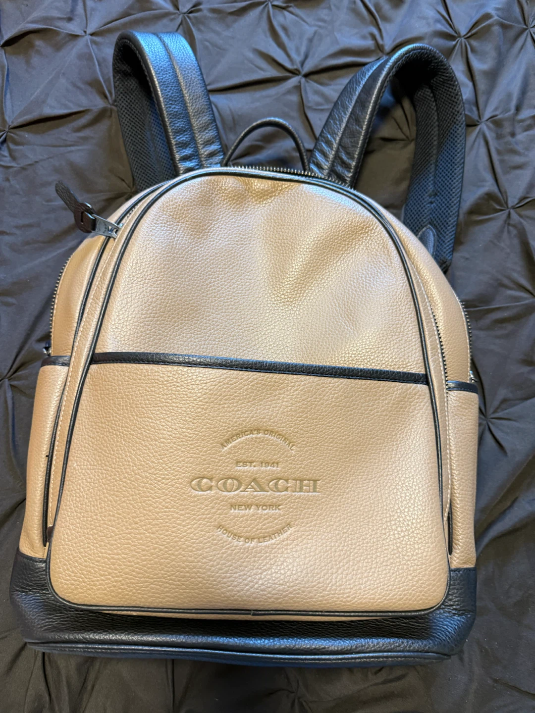 Coach Backpack Tan and Black