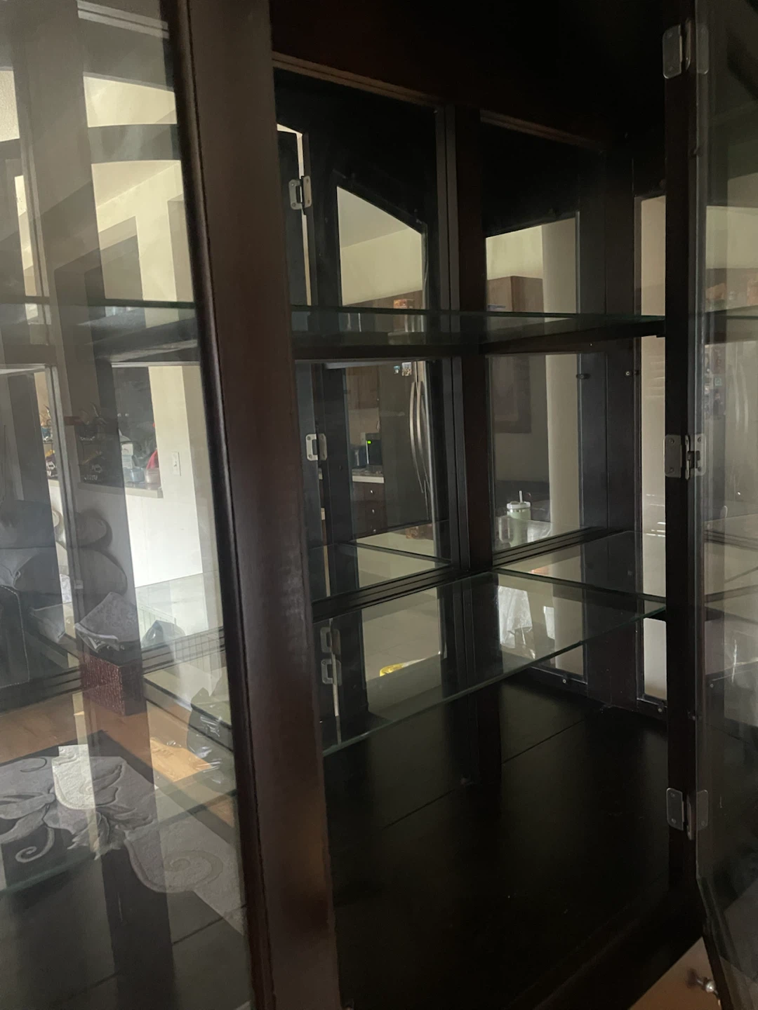 Dark Brown China Cabinet with Glass Doors - photo 3