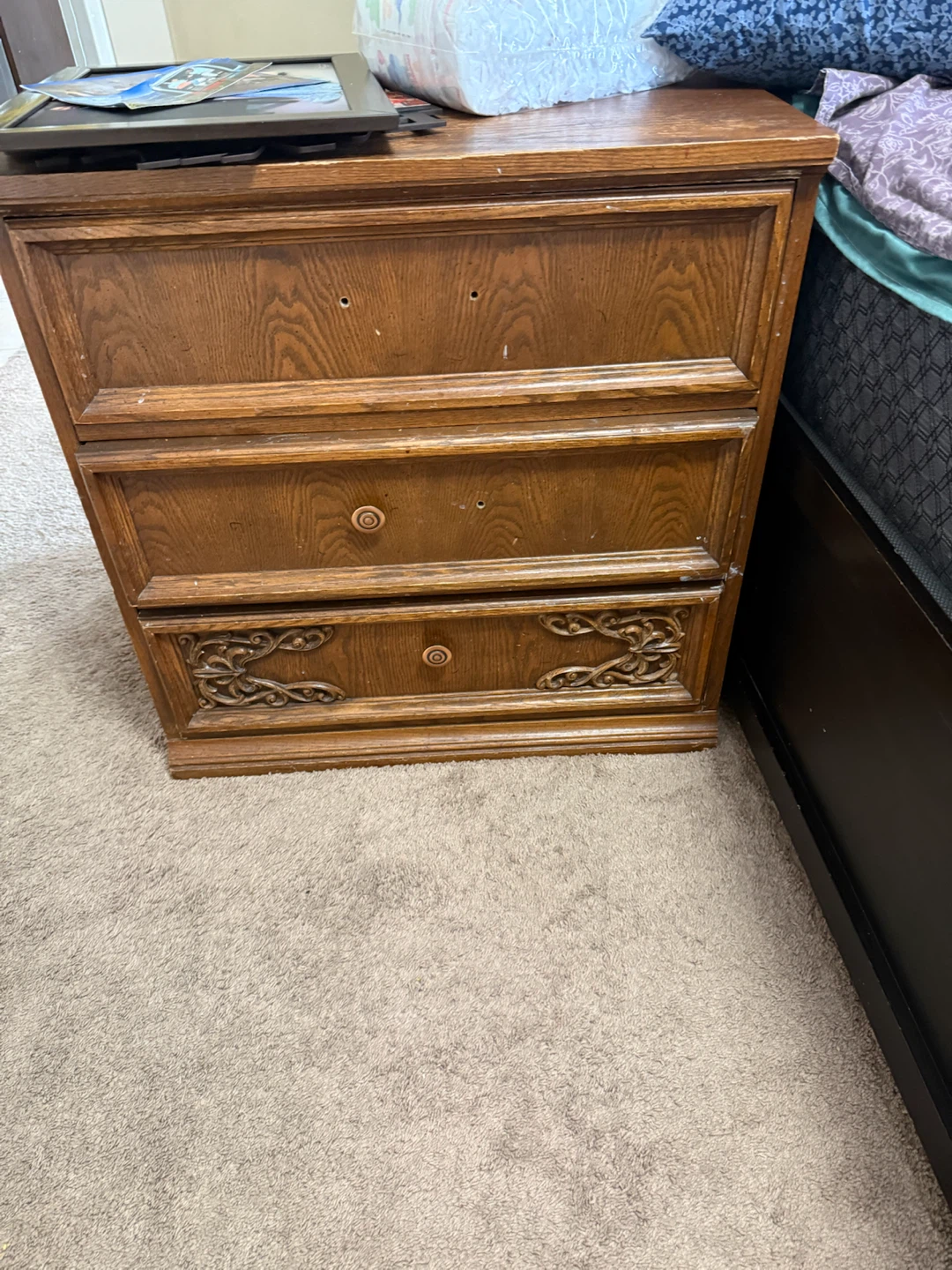 Wooden 3-Drawer Dresser