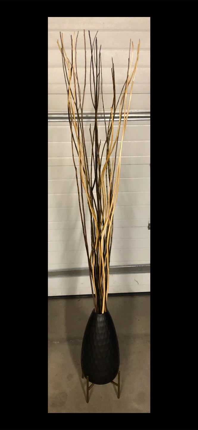 Decorative Vase with Branches & Brass Base