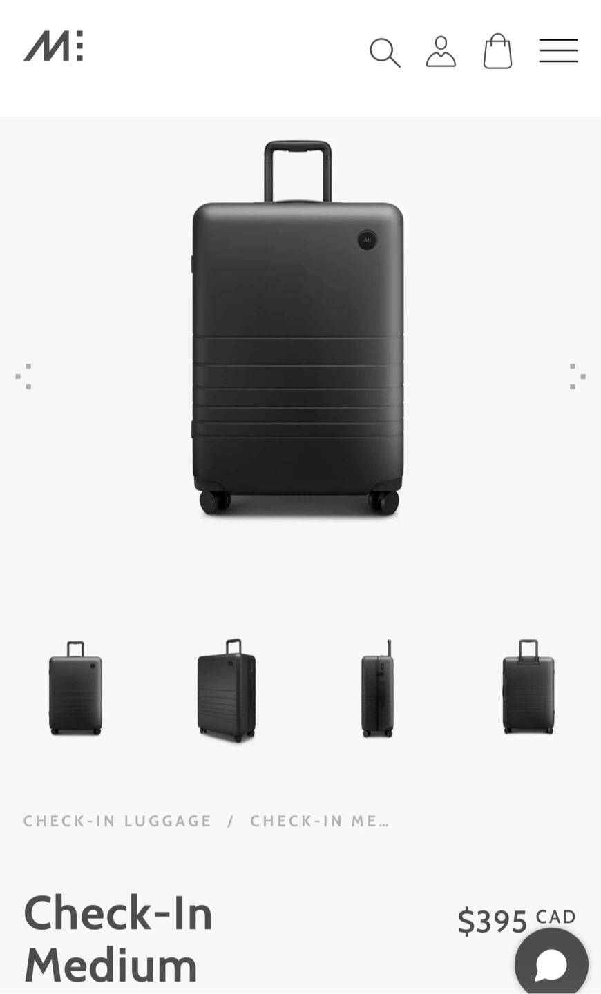 Monos Check-In Medium Luggage - Midnight Black - photo 2