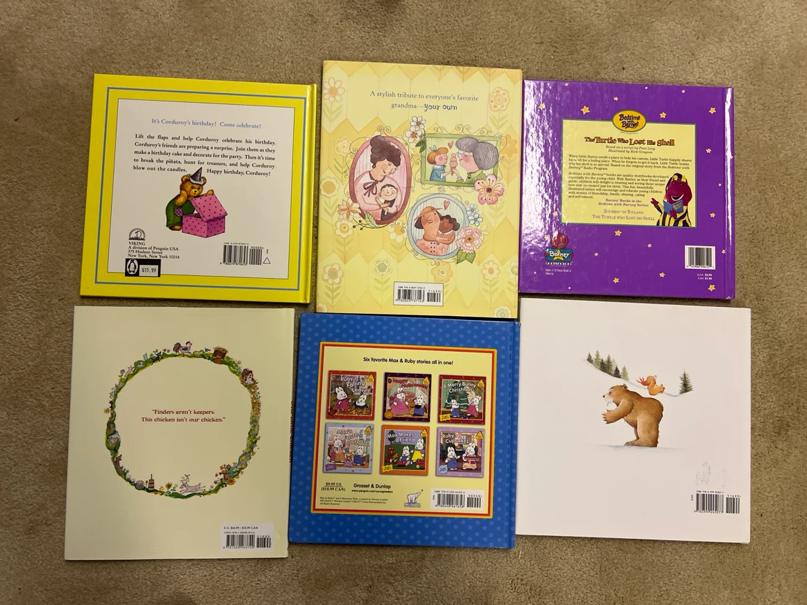 6 kids hard cover NEW books