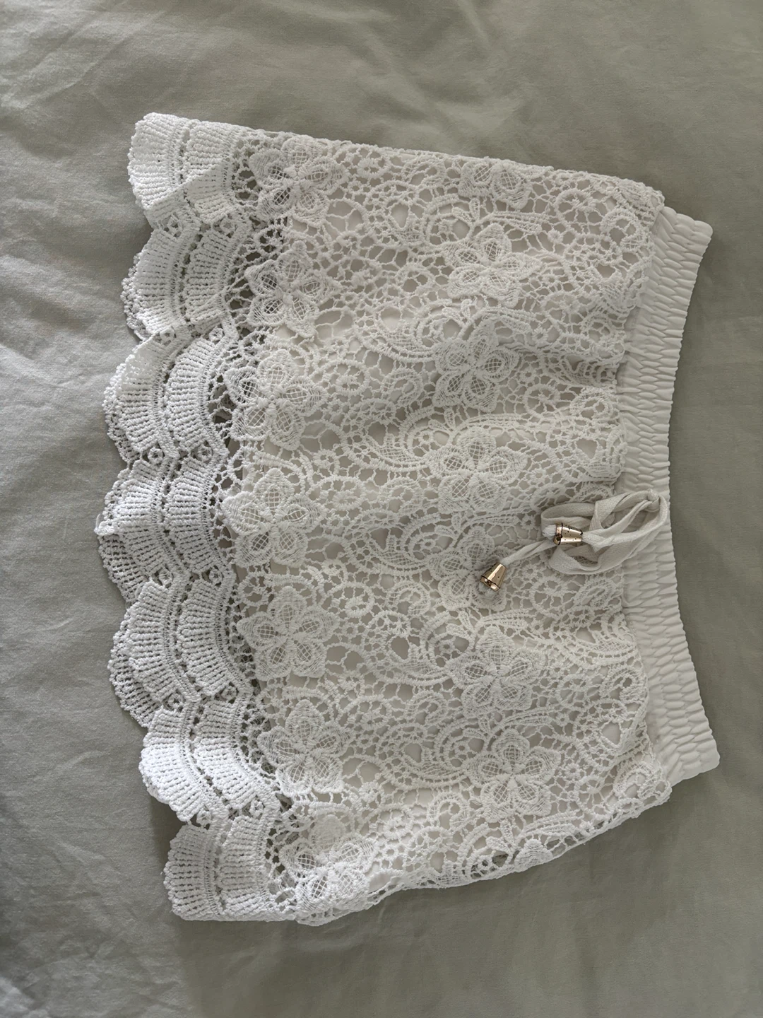 White Lace Overlay Shorts - Love by Bayo