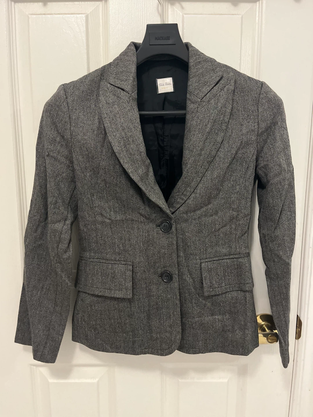 Talula Babaton Grey Herringbone Blazer - XS