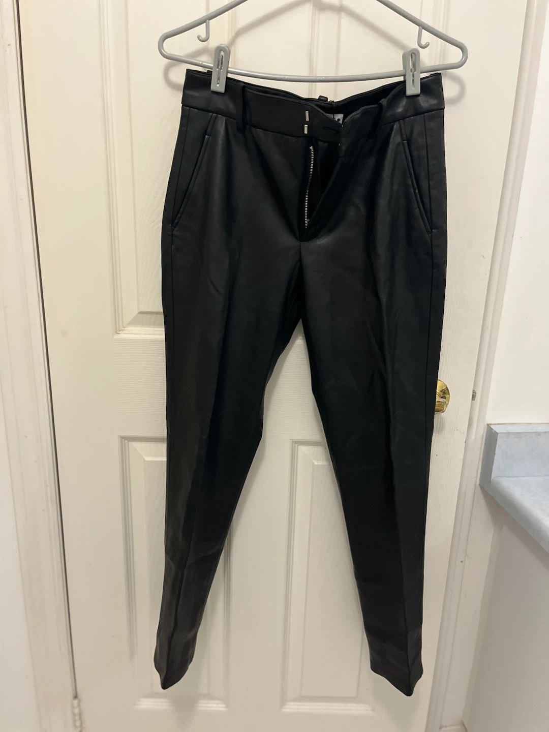 Zara Black Faux Leather Pants