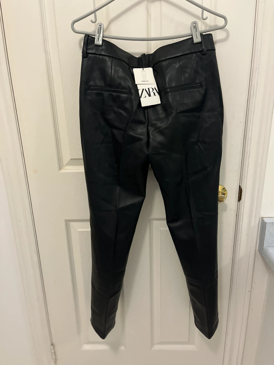 Zara Black Faux Leather Pants - photo 2