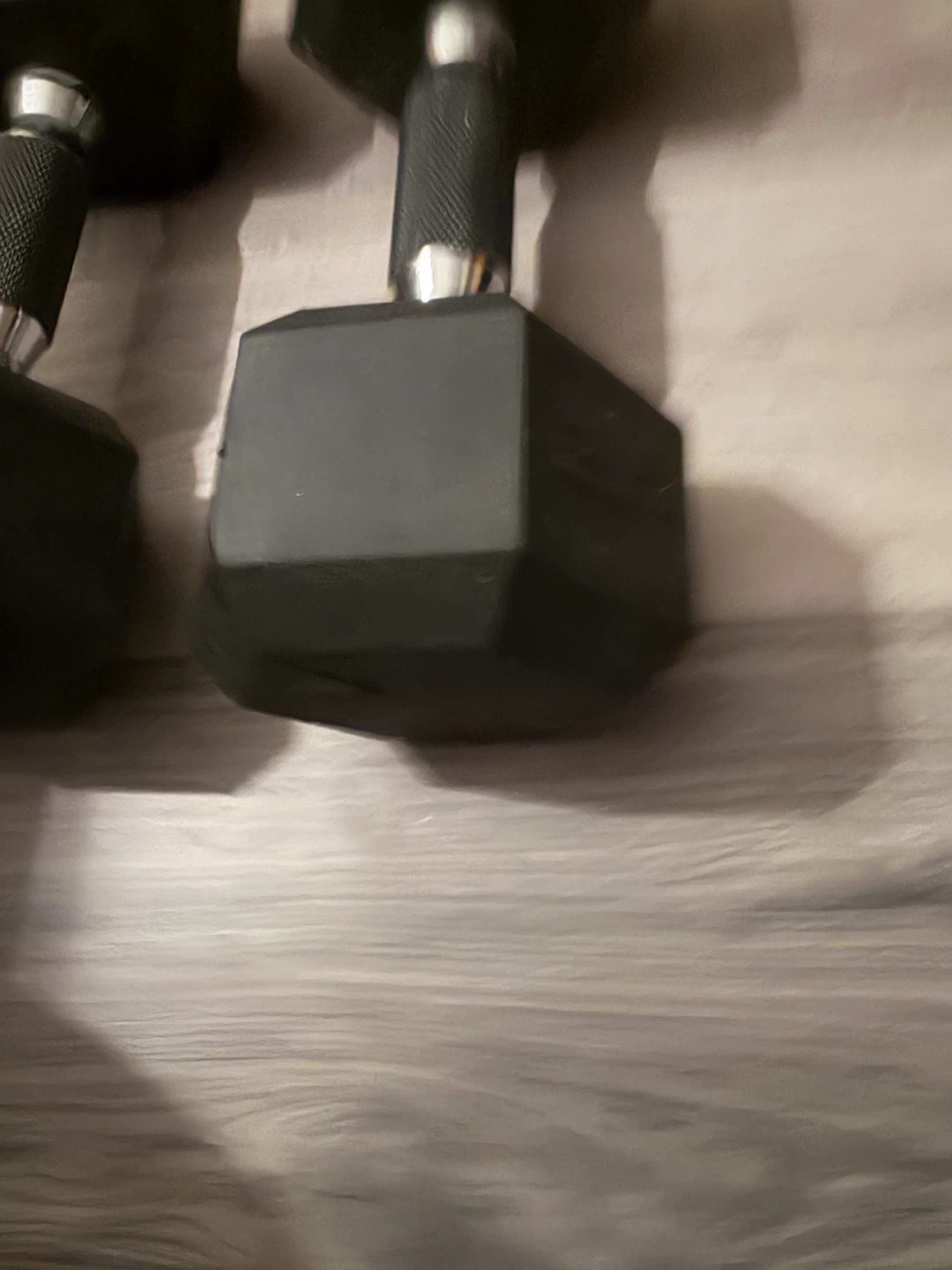 Pair of Black Hex Dumbbells - 20 lbs each - photo 2