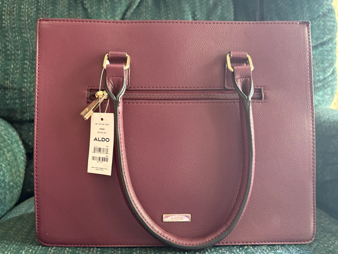 ALDO Burgundy Tote Handbag with Shoulder Strap
