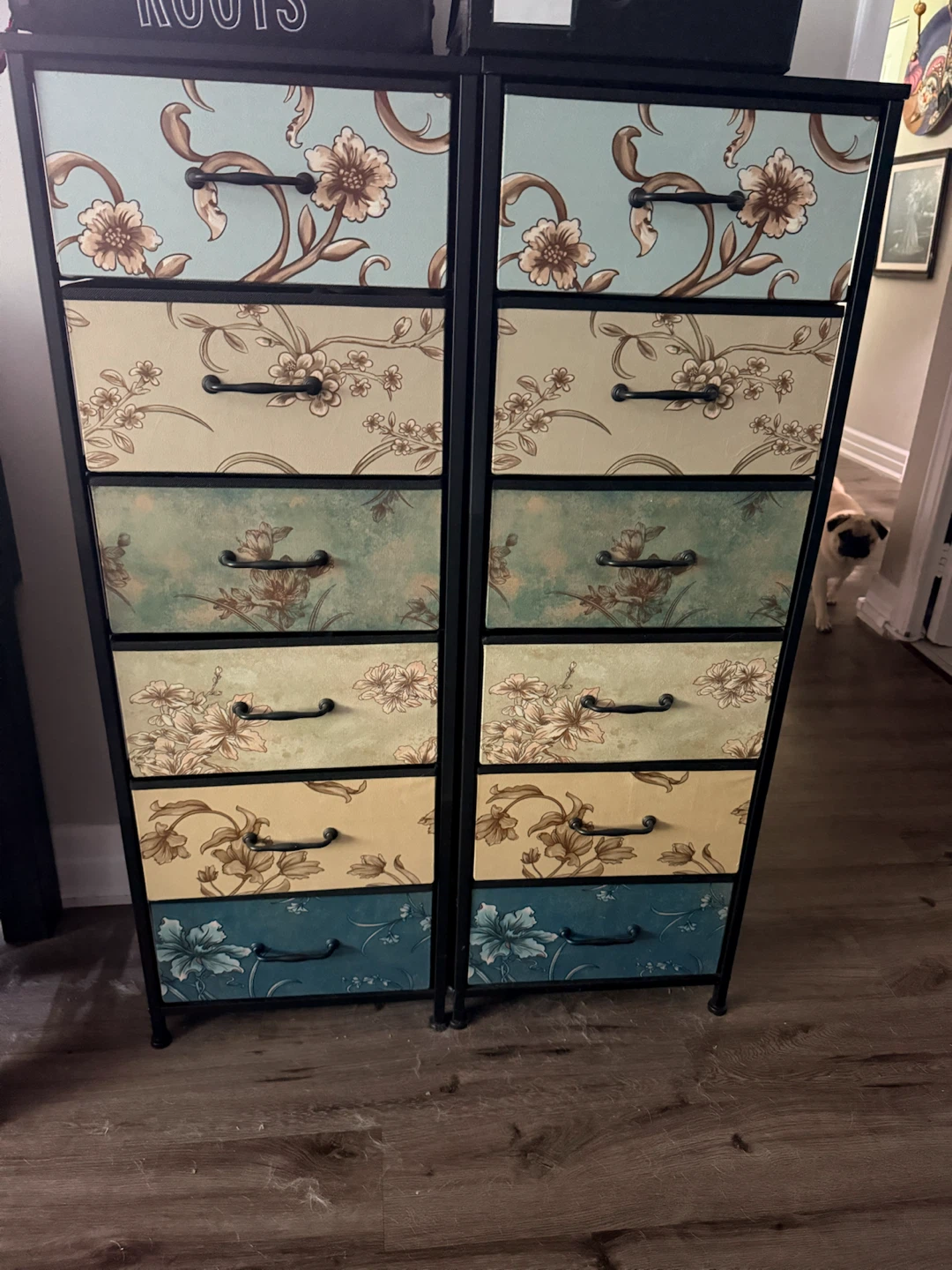 Five Drawer Storage Units with Floral Pattern - photo 3