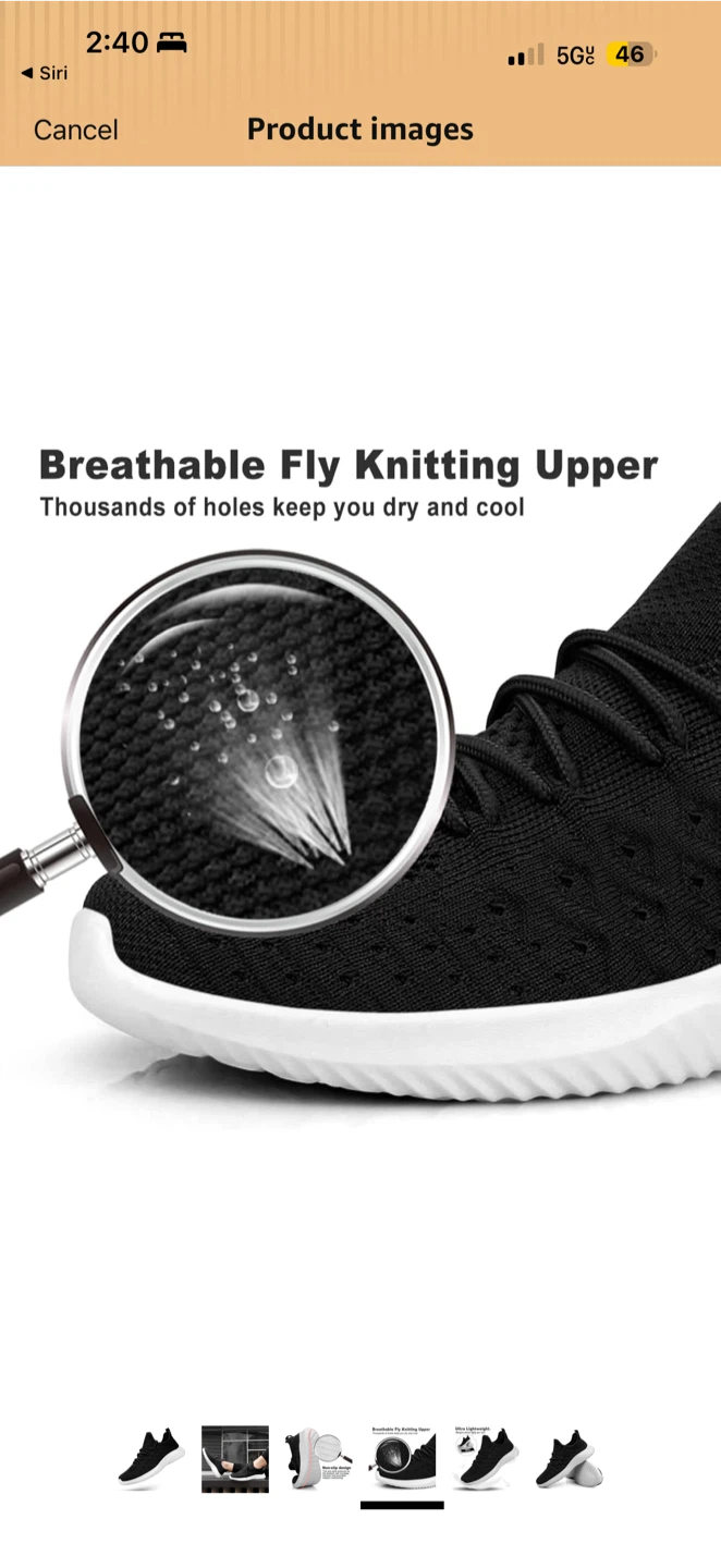 Black Knit Running Shoes - Size 42 - photo 3