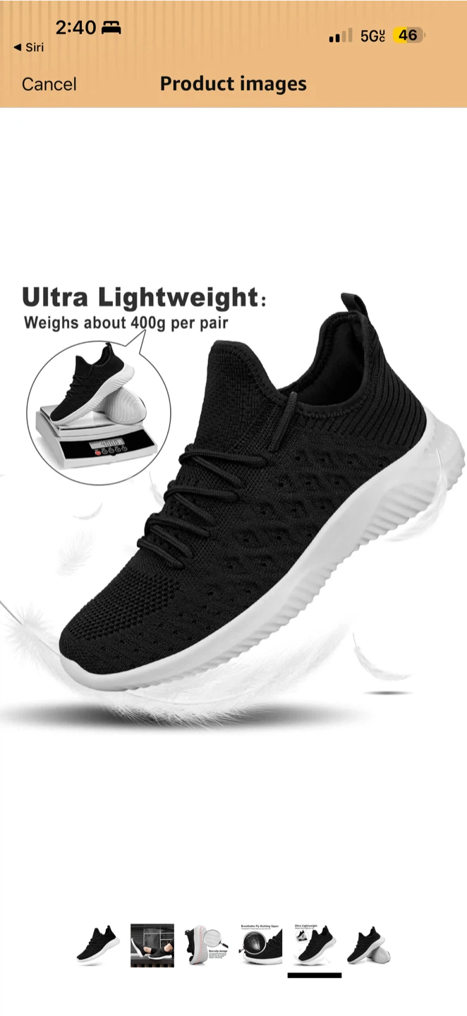 Black Knit Running Shoes - Size 42 - photo 4
