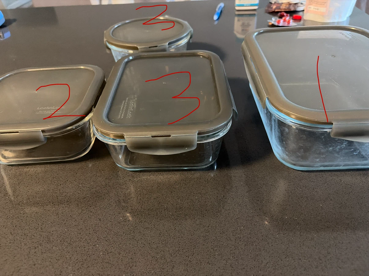 9 Lock & Lock Glass Food Storage Containers (Set of 3)