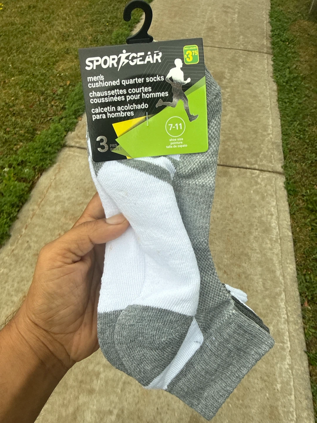 Sport/Gear Men's Cushioned Quarter Socks 3 Pairs